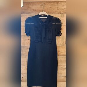 Calvin Klein Black Tie-Neck Sheath Dress - Classic Women's Dress